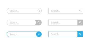 Arama çubuğu izole vektör elemanları. Tarayıcı web kavramı. İnternet konsepti. Vektör simgesi oluştur. Arayüz şablonu. İnternet teknolojisi. Simgeyi ara.