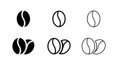 Kahve çekirdeği ikonu beyaz arka planda izole edilmiş. Fasulye ikonu. Sabah kahvesi. Siyah çizgi tahıl ikonu tasarımı. Kahve tabelası ya da sembol dizaynı.