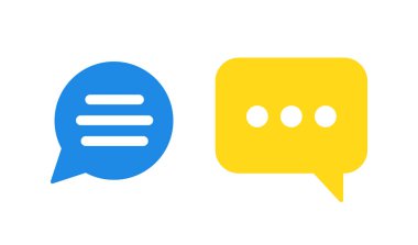 İleti renkli vektör simgesi izole edildi. Ağ için düz ileti