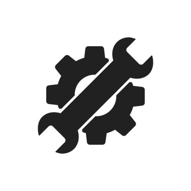 Beyaz arkaplandaki ayar bakım simgesi. Maintenan ayarlanıyor