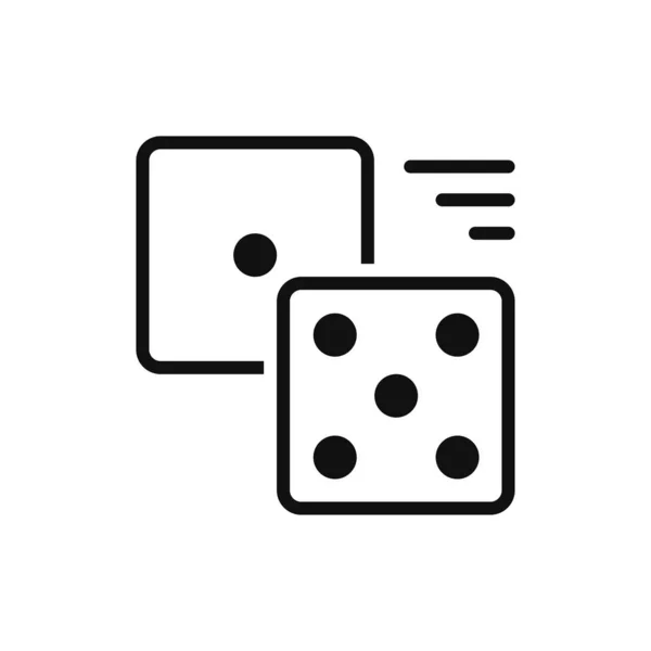 Ikona kostky izolovaná na bílém pozadí. Poker kasino vektorové ilustrace. Kasino Vegas hra. Izolovaný symbol vektorové značky. Jednoduchá ikona vektoru. — Stockový vektor