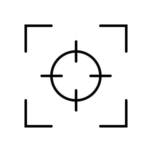 Fotocamera zoeker. Geïsoleerde vectorteken symbool. Schermfotolijstje. Focus lijn in abstracte stijl. Focus vector lijn pictogram. — Stockvector