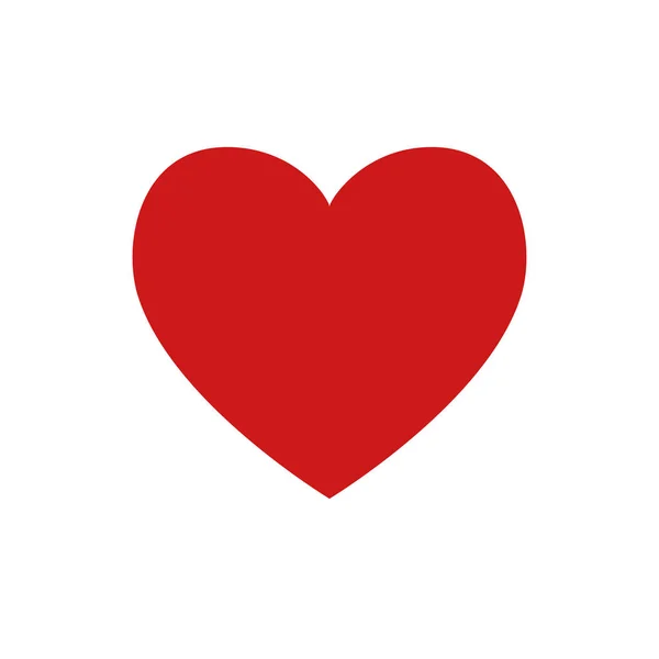 Corazón rojo aislado icono decorativo vector. Símbolo de amor. Oído rojo — Vector de stock