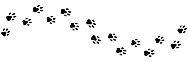 Pfoten geben isolierte Vektorelemente aus. schwarze Silhouette Pfote Hund foo — Stockvektor