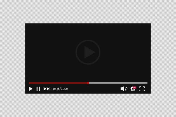 Web tasarımı için oyuncu. Video oynatıcı barı. İnternet teknolojisi. Vi — Stok Vektör