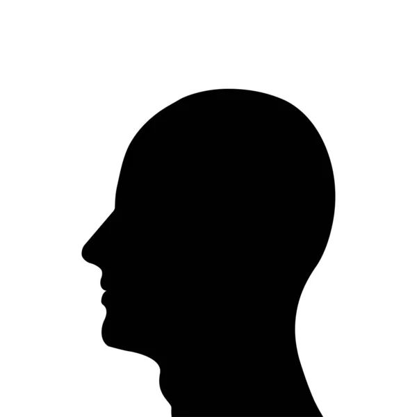 Head man icon. Isolated vector illustration. Men head silhouette — Stock Vector