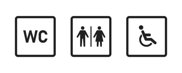 Vektor ikony toalety izolován. Nápis na dámské toaletě. Ikona podpisu Wc. — Stockový vektor