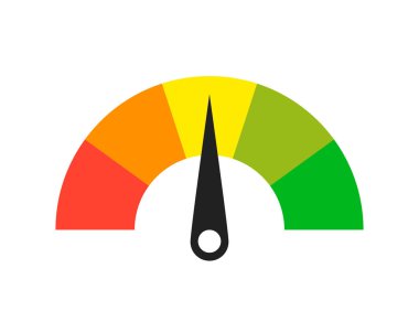 Colored scale. Gauge. Indicator with different colors. Measuring clipart