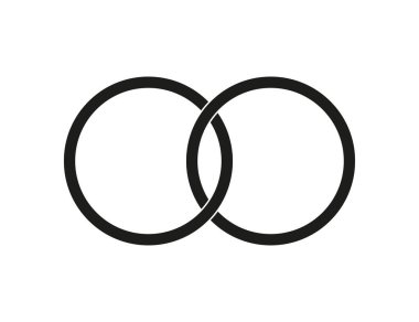 Alyans ikonu. İzole vektör sembolü. Sevgililer Günü işareti simgesi