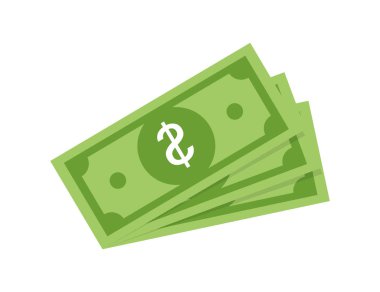Vektör dolar illüstrasyonu. İzole edilmiş para düz tasarım. Para birimi