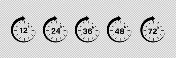 12, 24, 36,48 y 72 horas icono. Iconos de servicio aislados vectoriales o — Vector de stock