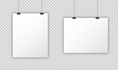 Posterler mackup vektörü izole şablonlar dikey bir yatay.