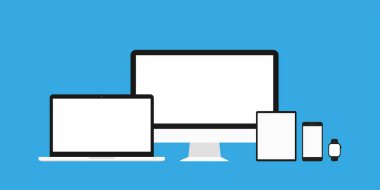 Aygıt modelleme vektörü izole şablonlar. Düz tasarım illüstrasyonu