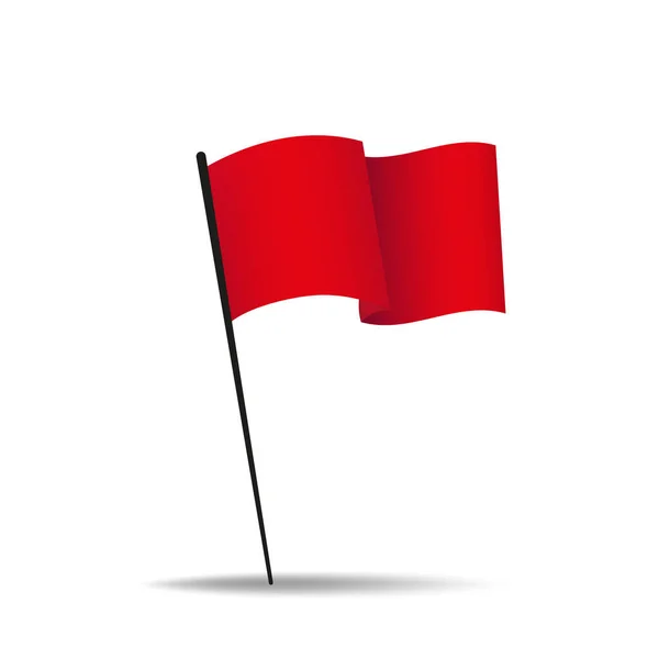 Ilustración aislada del vector Bandera Roja. Tela de seda brillante. Deporte — Archivo Imágenes Vectoriales