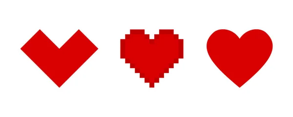Ikony vektorových pixelů srdce izolované na bílém pozadí. Vektor i — Stockový vektor