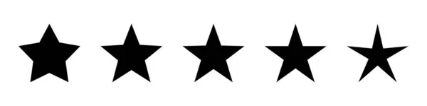 Ícones vetoriais estelares isolados. Conjunto de ícones de estrelas negras. Decoração plana — Vetor de Stock