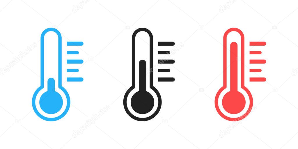 Thermometer isolated vector icon . Weather icon with different l