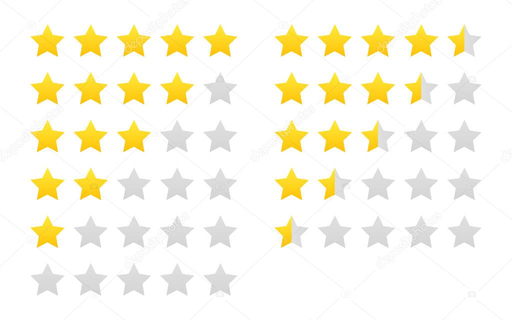Star rating vector isolated icon. Customer service rating. Ratin