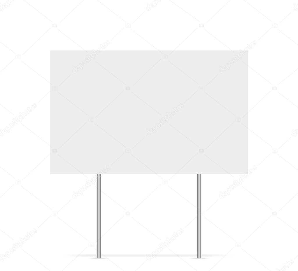 Yard sign vector isolated blank element. Copy space. Horizontal 