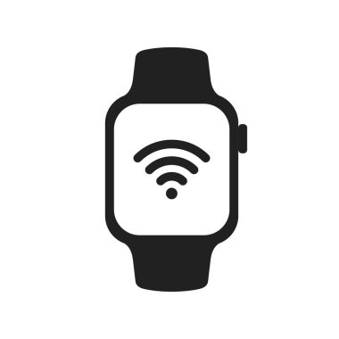 Wi-Fi ikonu ile izle. Spor etkinliği uygunluk simgesi. Akıllı saat işareti. EPS 10
