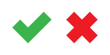 Beyaz arkaplanda işaretleme işareti. İzole vektör işareti sembolü. İşaretli sağ işaret işareti işareti. Düz vektör simgesi. Test sorusu.