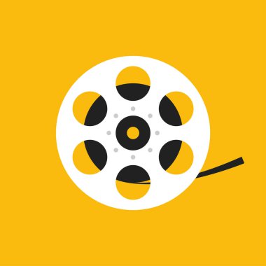 Film makarası. Vektör izole illüstrasyon. Film ekipmanları. Düz dizayn. EPS 10