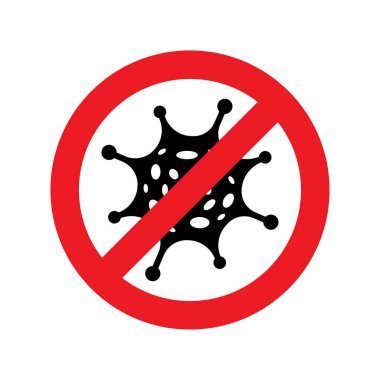 Coronavirus işaretini durdur. Vektör izole simgesi. Zatürree hastalığı. Sağlık riski hastalığı. Grip salgını. EPS 10