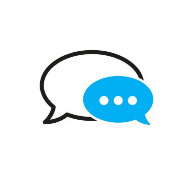 Sohbet simgesi vektör izole ögesi. Konuşma baloncuğu işareti. Boş baloncuklar vektör simgesi. Mesaj vektör simgesi. EPS 10