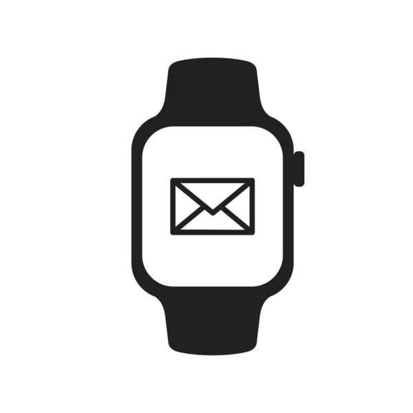 Uhr Mit Nachrichtensymbol Sport Aktivität Fitness Ikone Smartwatch Gadget Zeichen — Stockvektor