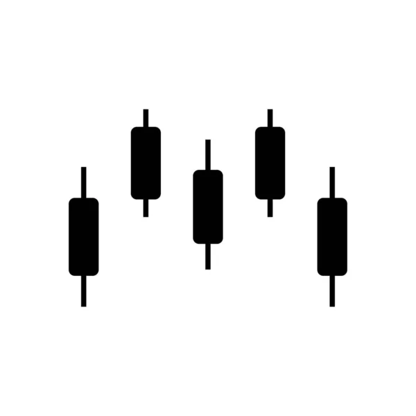 Bytesaktien Vektor Svart Ikon Ljusstake Diagram Symbol Vinst Ikon Börssymbol — Stock vektor