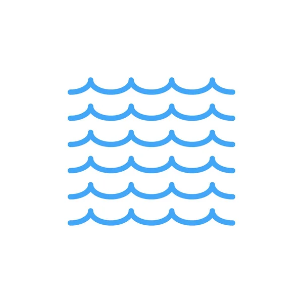 Ondas Esboza Icono Aislado Sobre Fondo Blanco Ondas Icono Azul — Vector de stock