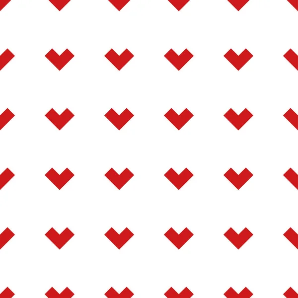 红心或爱情矢量无缝图案 瓦伦丁喜欢红色的背景 摘要重复纹理 — 图库矢量图片