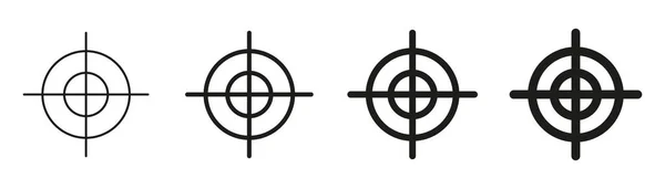 Fokussiere Zielvektorsymbole Auf Weißem Hintergrund Ziel Ikone Ziel Fokus Pfeil — Stockvektor