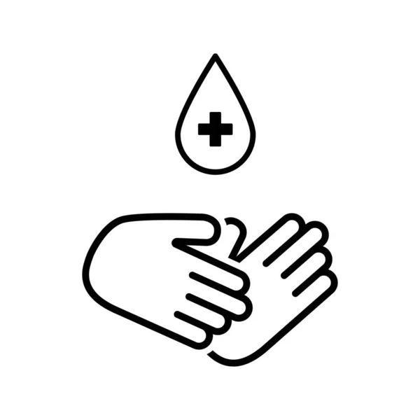Bezpečná Ikona Mytí Rukou Ruka Kapkou Kříže Izolované Ikony Hygiena — Stockový vektor