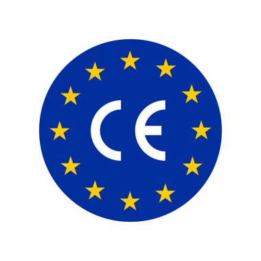 Avrupa, CE işareti ile imzaladı. Vektör izole illüstrasyon. Sertifika vektör simgesi. Vektör simgesi kalite garantisi. EPS 10