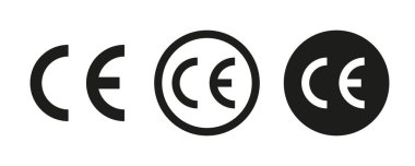 CE vektör işaretleri veya sembolleri beyaz arkaplanda izole edilmiş. Vektör simgesi kalite garantisi. Sertifika vektör simgesi. EPS 10