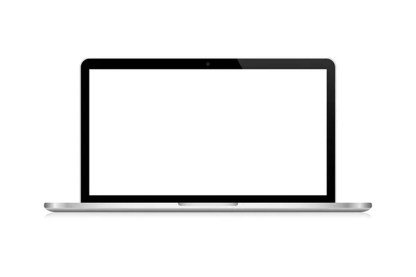 Laptop Computer Vector Realistische Illustratie Geïsoleerd Witte Achtergrond Desktop Mock — Stockvector