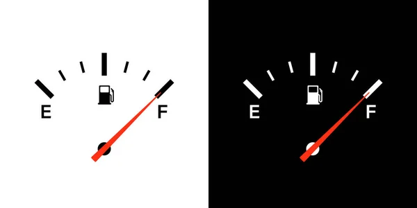 Fuel Gauge Indicator Vector Isolated Illustration Icon Gasoline Indicatior Vector — Stock Vector