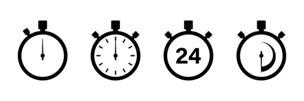 Timer Symbol Auf Weißem Hintergrund Isolierte Vektormenge Von Elementen Zeit — Stockvektor