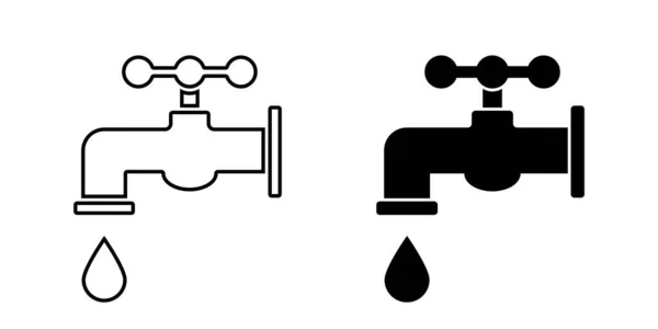 Tap Water Vector Isolated Icon Faucet Vector Icon Bathroom Faucet — Stock Vector
