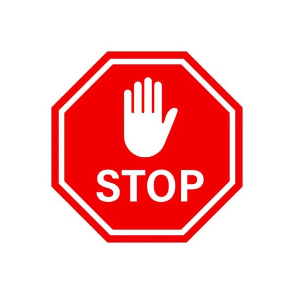 Stopp Rotes Verkehrsschild Vektorisolierte Illustration Rotes Vektorschild Mit Handsymbol Isoliert — Stockvektor