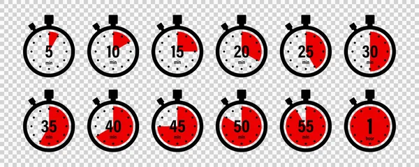 Timers Icoon Transparante Achtergrond Geïsoleerde Vectorelementen Stopwatch Symbool Vector Countdown — Stockvector