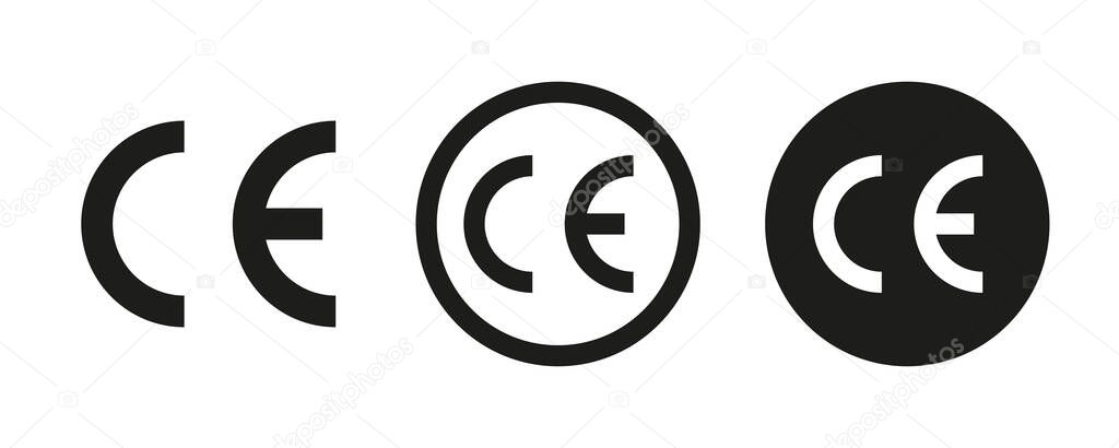 CE vector signs or symbols isolated on white background. Vector icon quality guarantee. Certificate vector icon. EPS 10