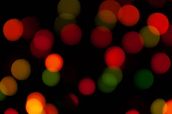 Kleurrijke Lichten Donkere Achtergrond Met Bokeh Effect Kopieer Ruimte — Stockfoto