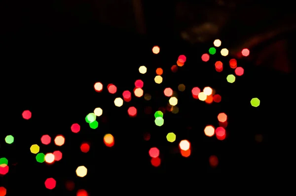 Unkonzentriert Verschwommen Leuchtende Rote Grüne Und Gelbe Lichter Für Tapeten — Stockfoto