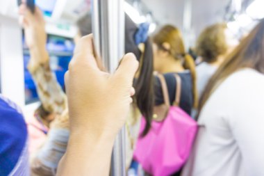 Metro faaliyete insanlar bulanık arka plan