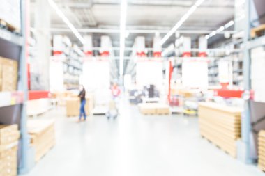 Bulanık mağaza rafındaki iç dükkan