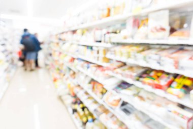 Modern Market Raf mallarına arka plan üzerinde bulanık