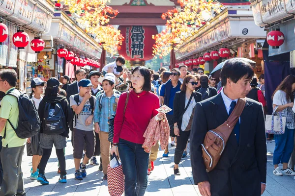 Tokyo Oktober Touristische Wanderung Auf Dem Senso Tempel Asakusa Tokyo — Stockfoto