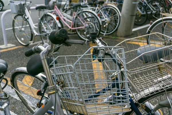 Grupa Starych Rowerów Parking Kawaguchigo Station Japonia — Zdjęcie stockowe